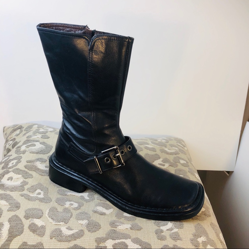 Vintage 90s Aeffe Italy Leather Platypus Toe Boots